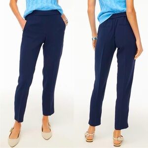 J. Crew Slim-fit full-length elastic-back trouser pant navy size 6T